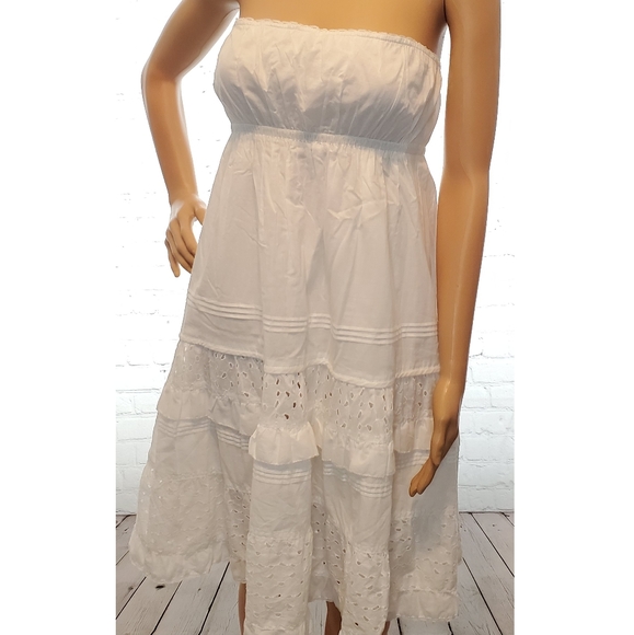 J. Crew White Strapless Layered Eyelet Dress - Picture 6 of 6